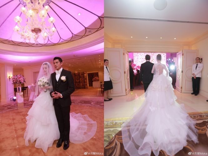 郭富城與方媛結婚5週年，也首度曝光當年並未公開的婚禮照片。（翻攝自方媛微博）