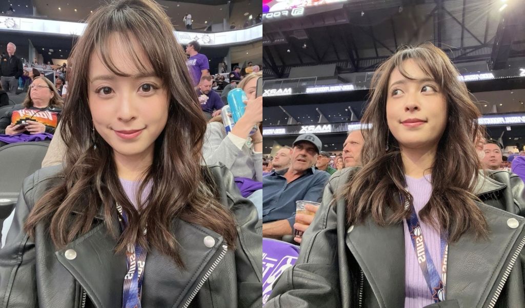 美女主播NBA場邊「超仙自拍」 為日籍球星老公應援成焦點