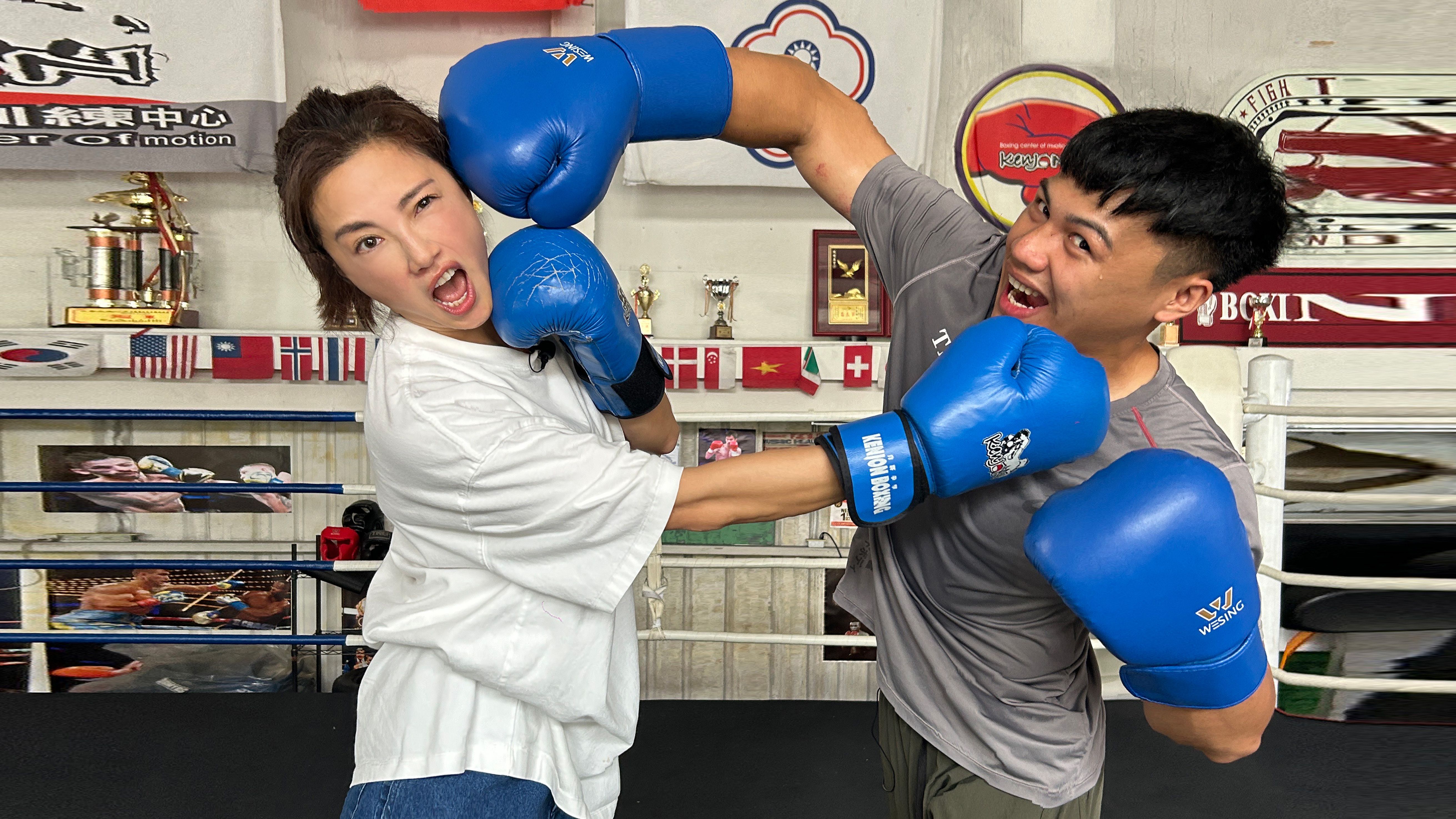 甘家葳（右）分享透過高強度訓練維持體能跟體態。（Nownews《奧運Now英雄》提供）