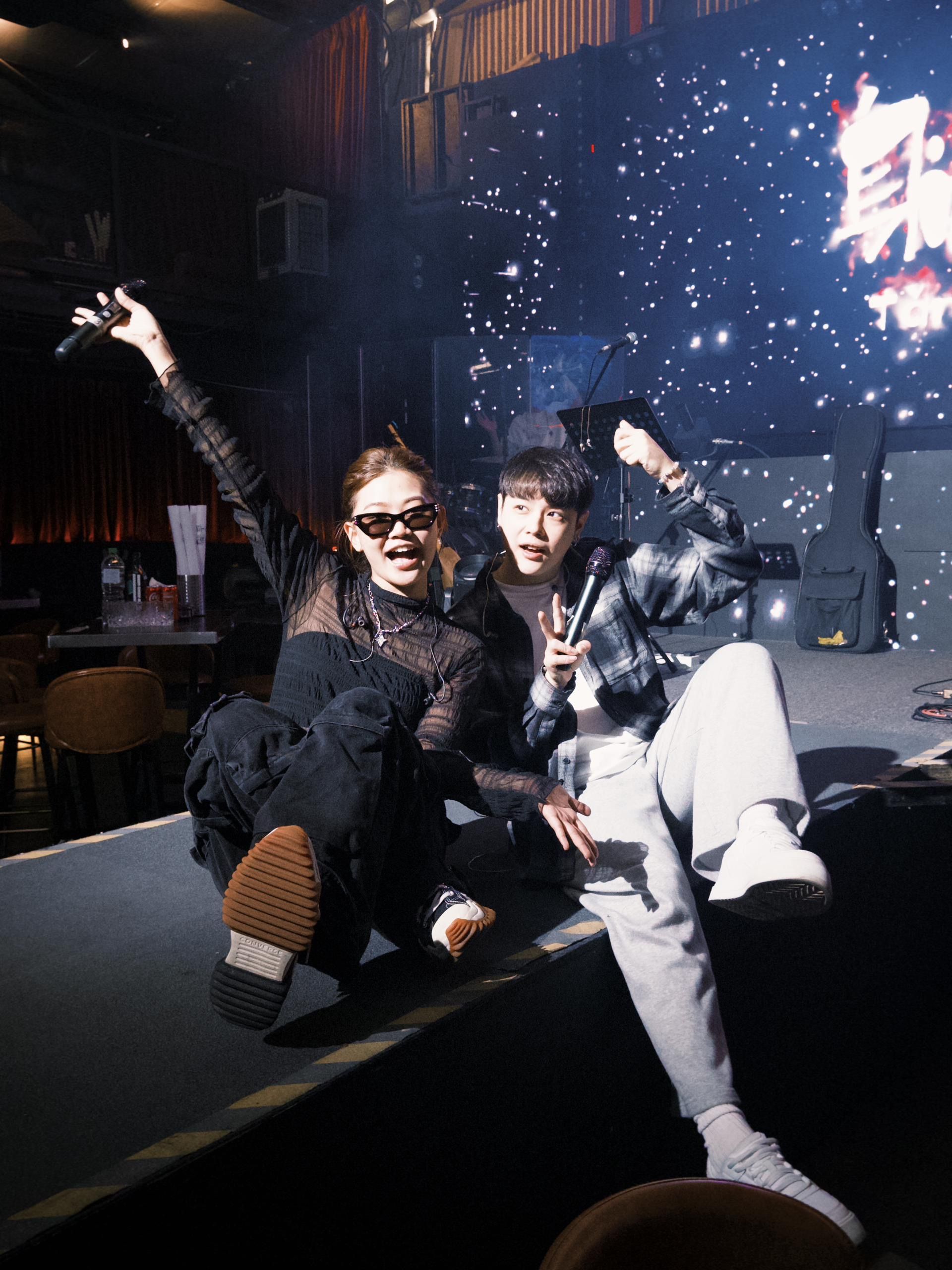 郭家瑋（右）與DIOR大穎因音樂結緣，就此合作。（杰思國際娛樂提供）