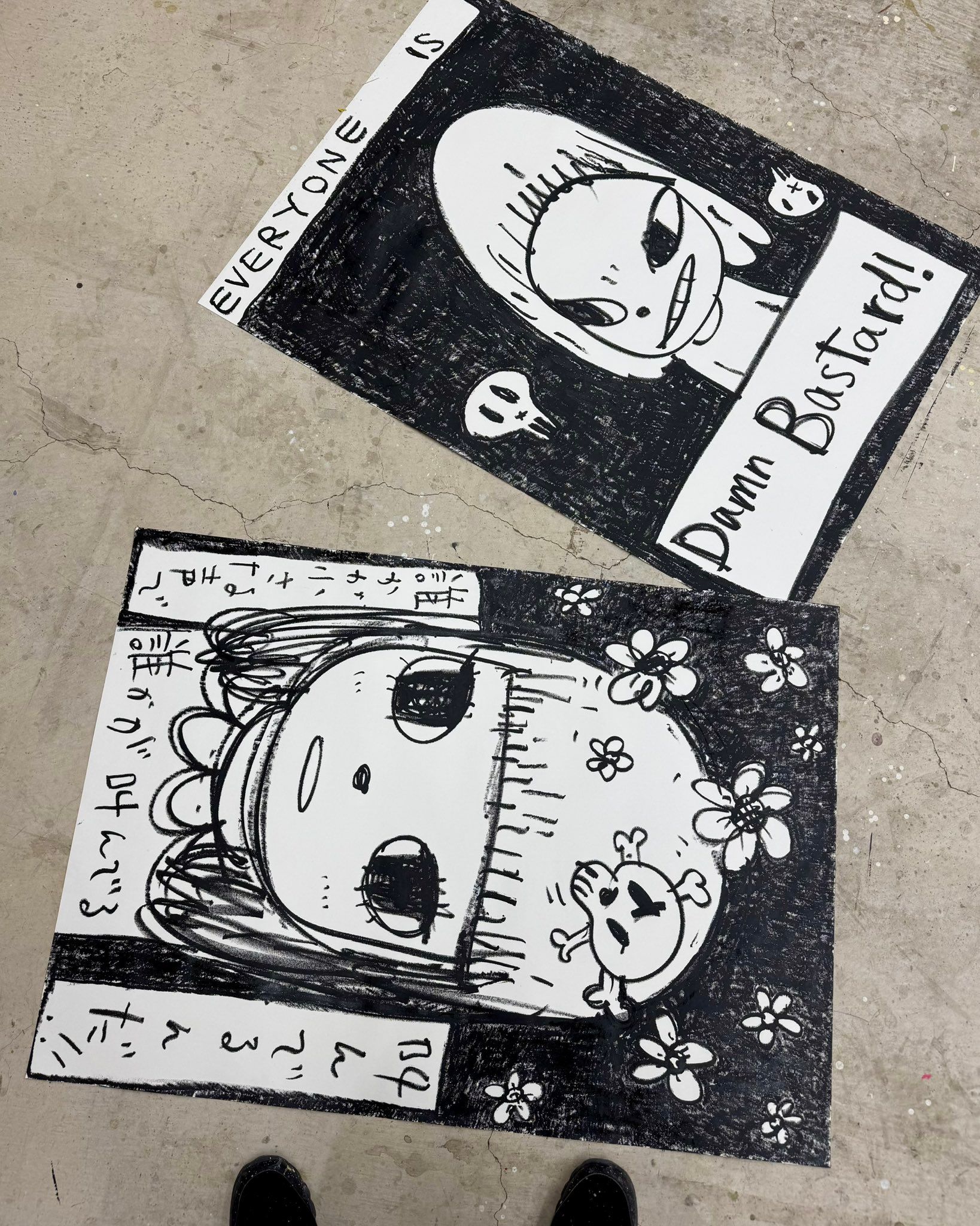 奈良美智在台灣創作的作品。（翻攝自奈良美智Ｘ）