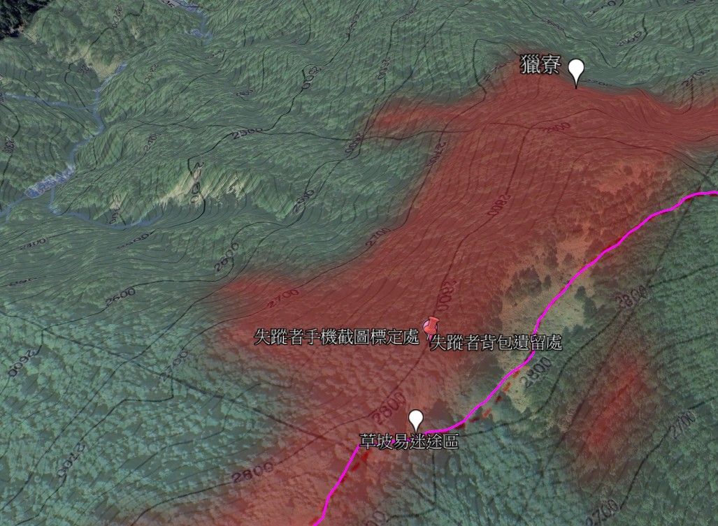 葉女在馬洋山往大霸尖山掉隊。（翻攝自健行筆記臉書粉專）