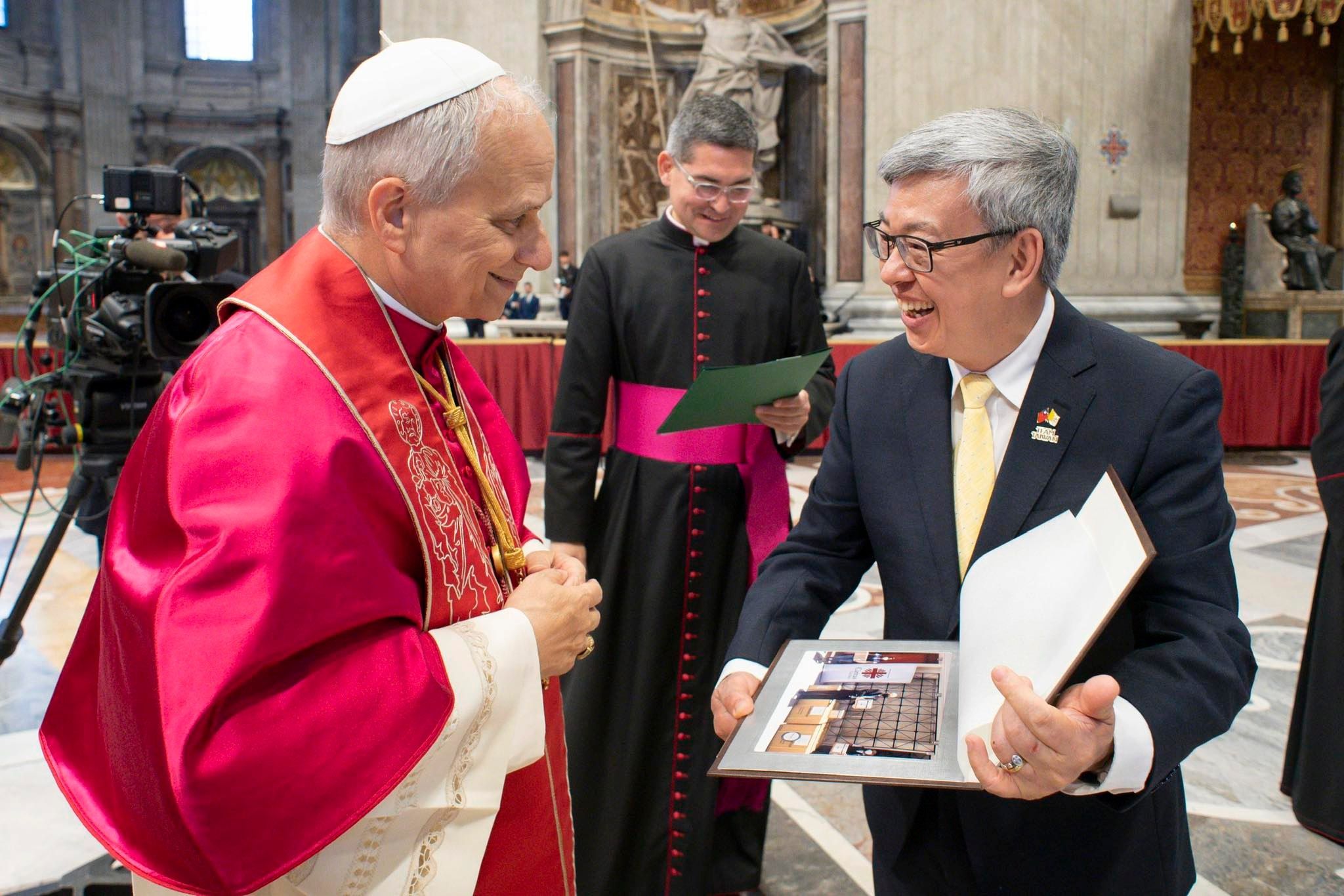 陳建仁出席教宗就職互動35國政要　美國務卿：樂見台灣來了