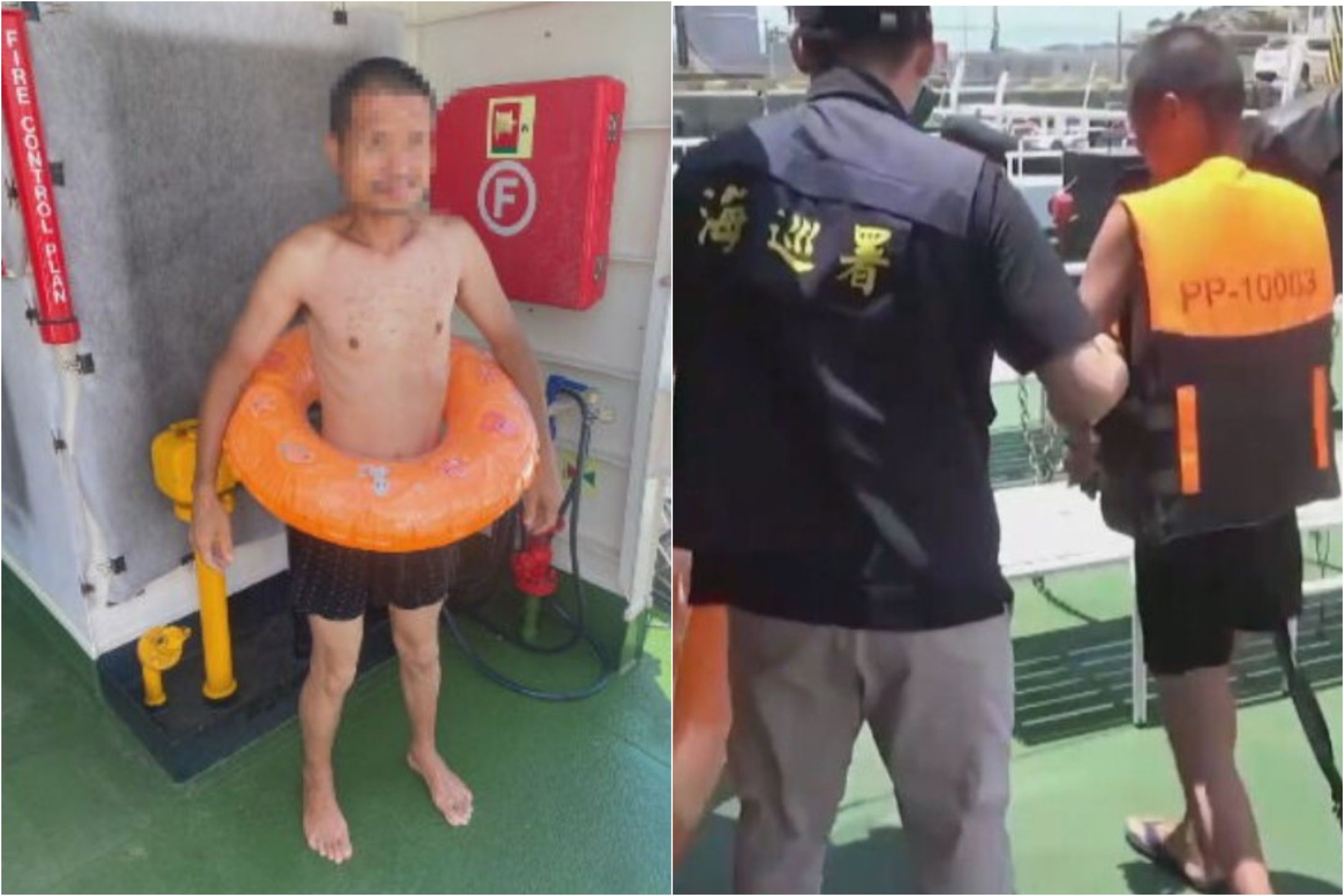 又有偷渡客！中國男「套泳圈」企圖上岸　金門海巡查獲送辦
