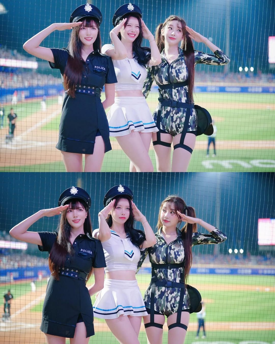 富邦悍將韓籍「三本柱」南珉貞、李雅英、李珠珢，17日同框大跳女團少女時代組曲。（翻攝自南珉貞IG）