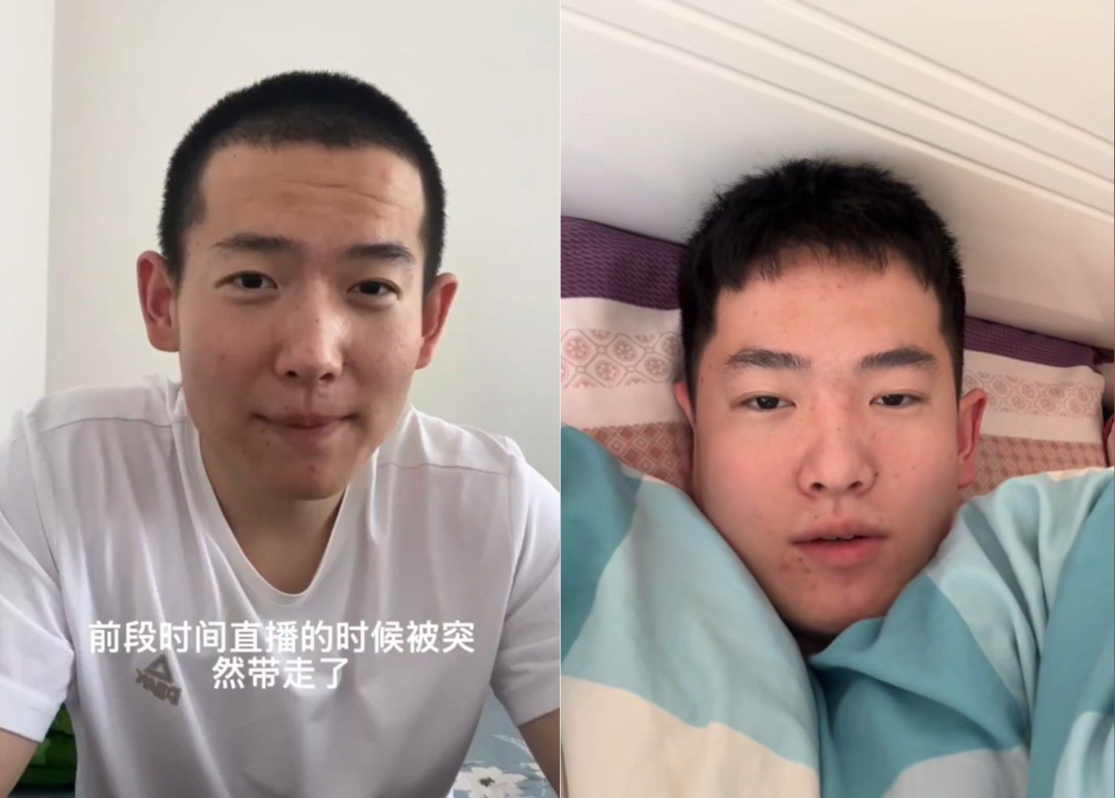 中國躺平網紅被帶走40天後現身　頂平頭喊熱愛祖國、珍惜自由