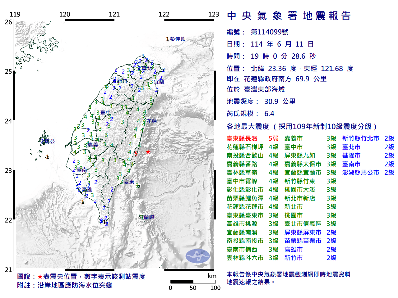 6.4強震全台有感!氣象署曝澎湖、馬公也搖晃 3天內防規模5以上餘震