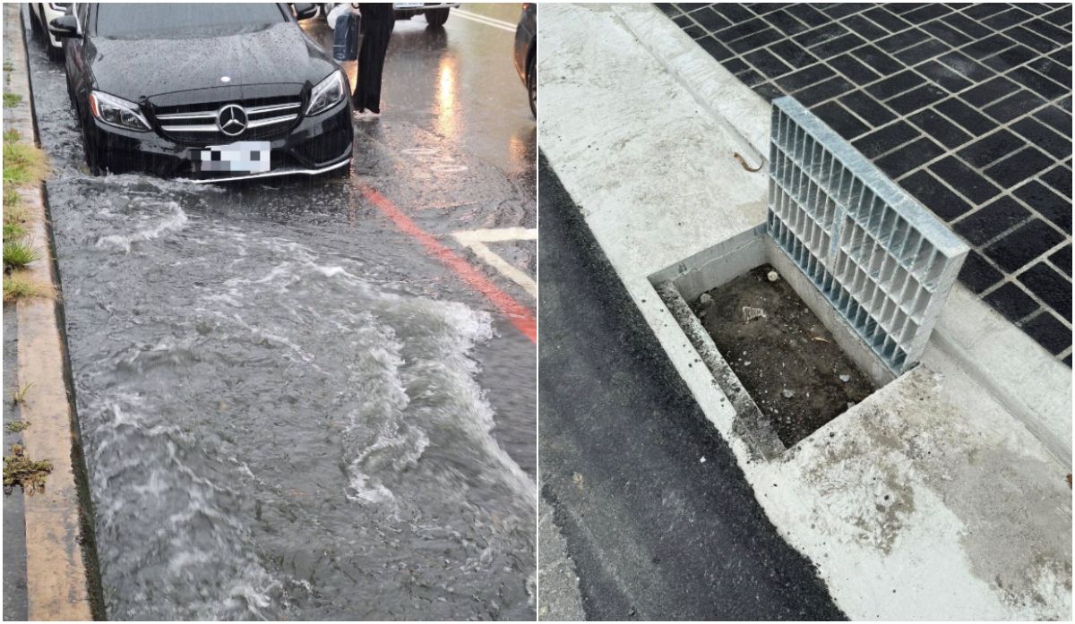 颱風還沒來就慘淹　台中市議員揪「竟是排水溝塑膠板沒拆」
