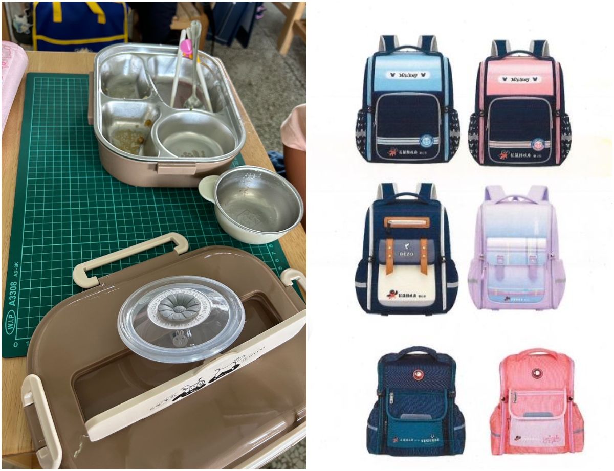 花蓮縣政府為小一新生準備「3好禮」，其中護脊書包（右圖）更是今年首度發放。（花蓮縣政府提供）