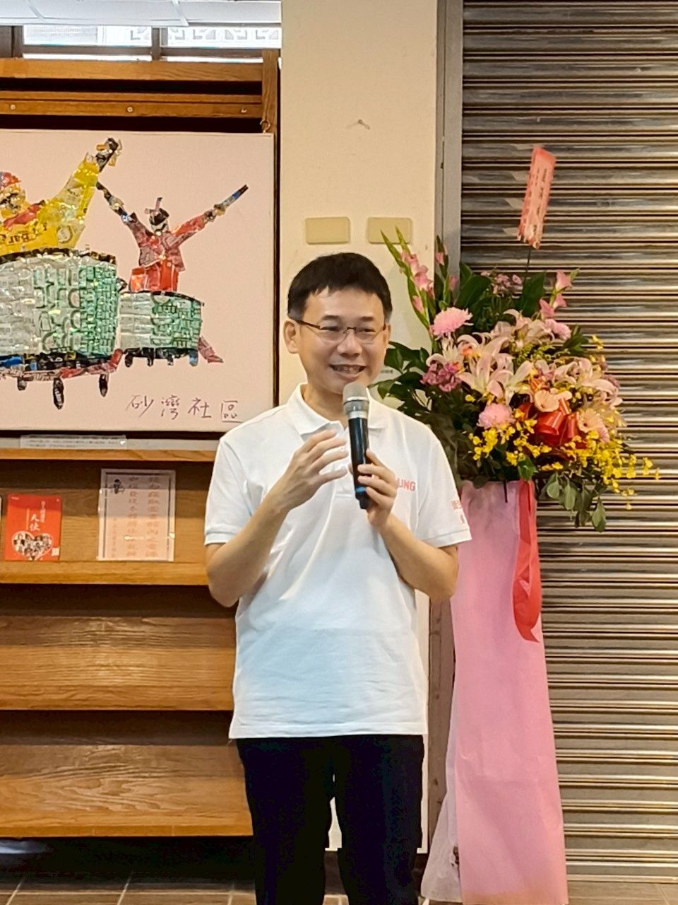 隆市第4處銀髮健身俱樂～中正區砂灣站揭牌開幕，衛生局張賢政局長致詞。（基隆市政府提供）