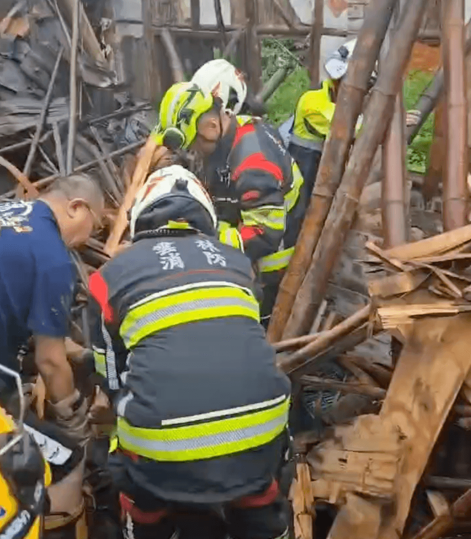 斗南竹管厝疑不敵大雨倒塌　6旬婦遭重壓多處骨折