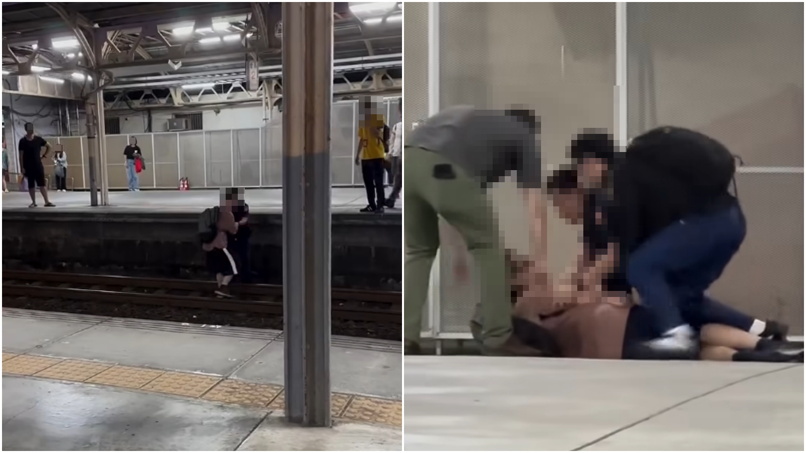 男大生疑與母親爭執,竟從台南車站月台跳下鐵軌。(翻攝臉書「三鐵情報社:事故通報與鐵道事件分享」)