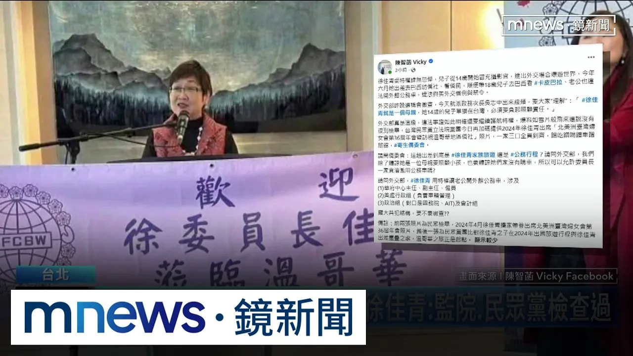 徐佳青兒以「攝影官」身分跟訪　北檢分他字案調查