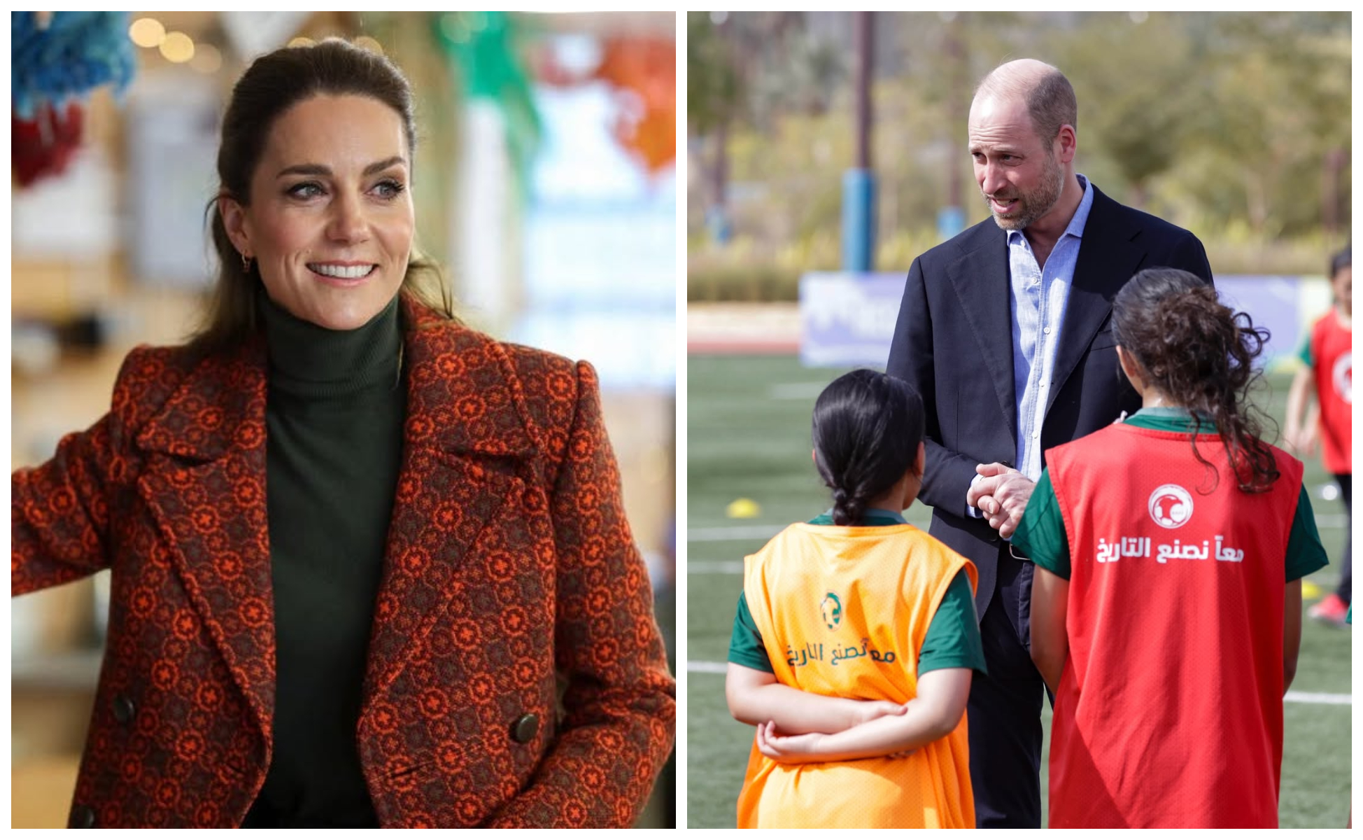 威廉王子獨自出訪沙烏地阿拉伯,被當地的足球小將問「凱特王妃有來嗎?」(翻攝princeandprincessofwales IG)