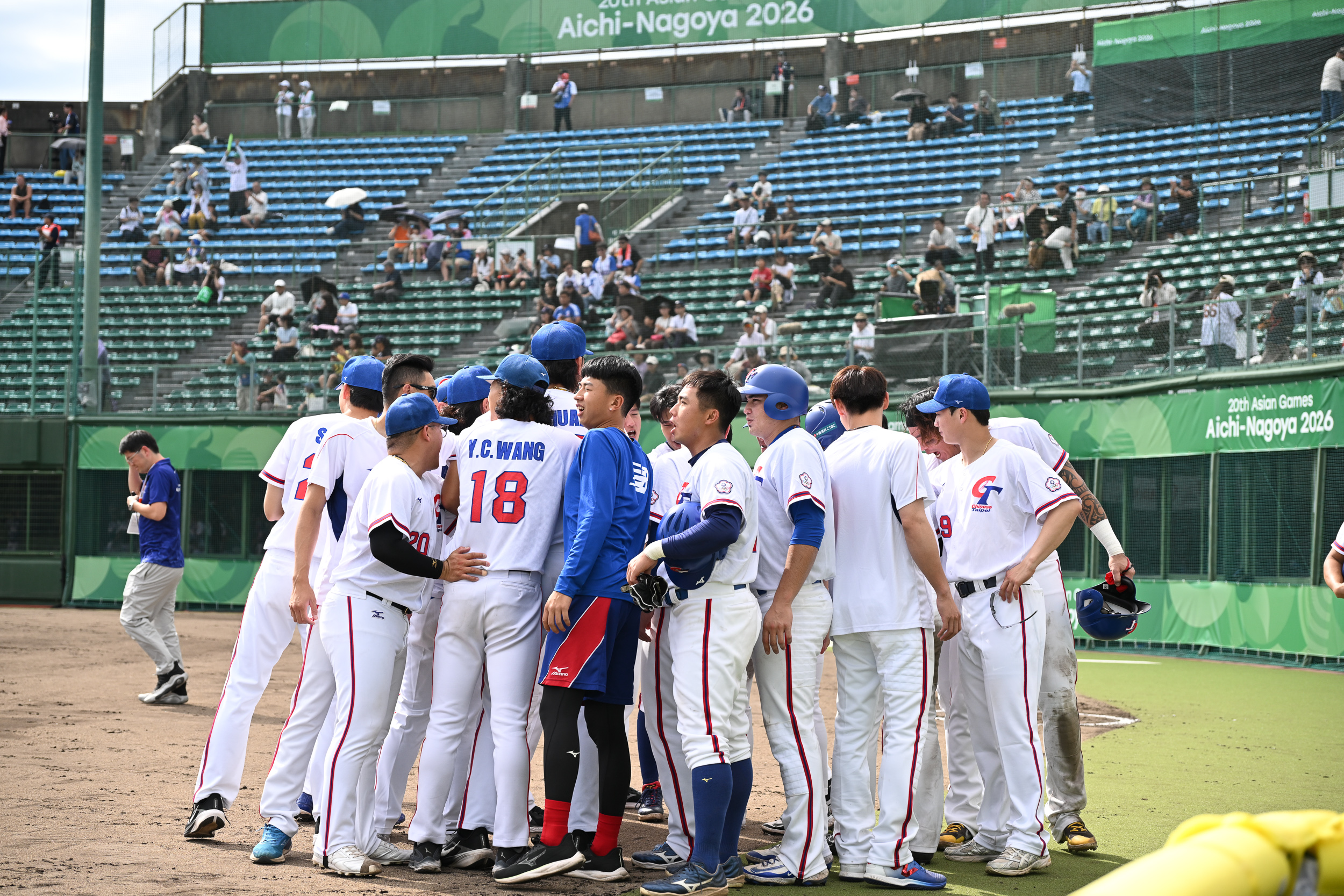 台灣隊今(22日)扣倒泰國,拿下亞運首勝。(中華奧會提供)
