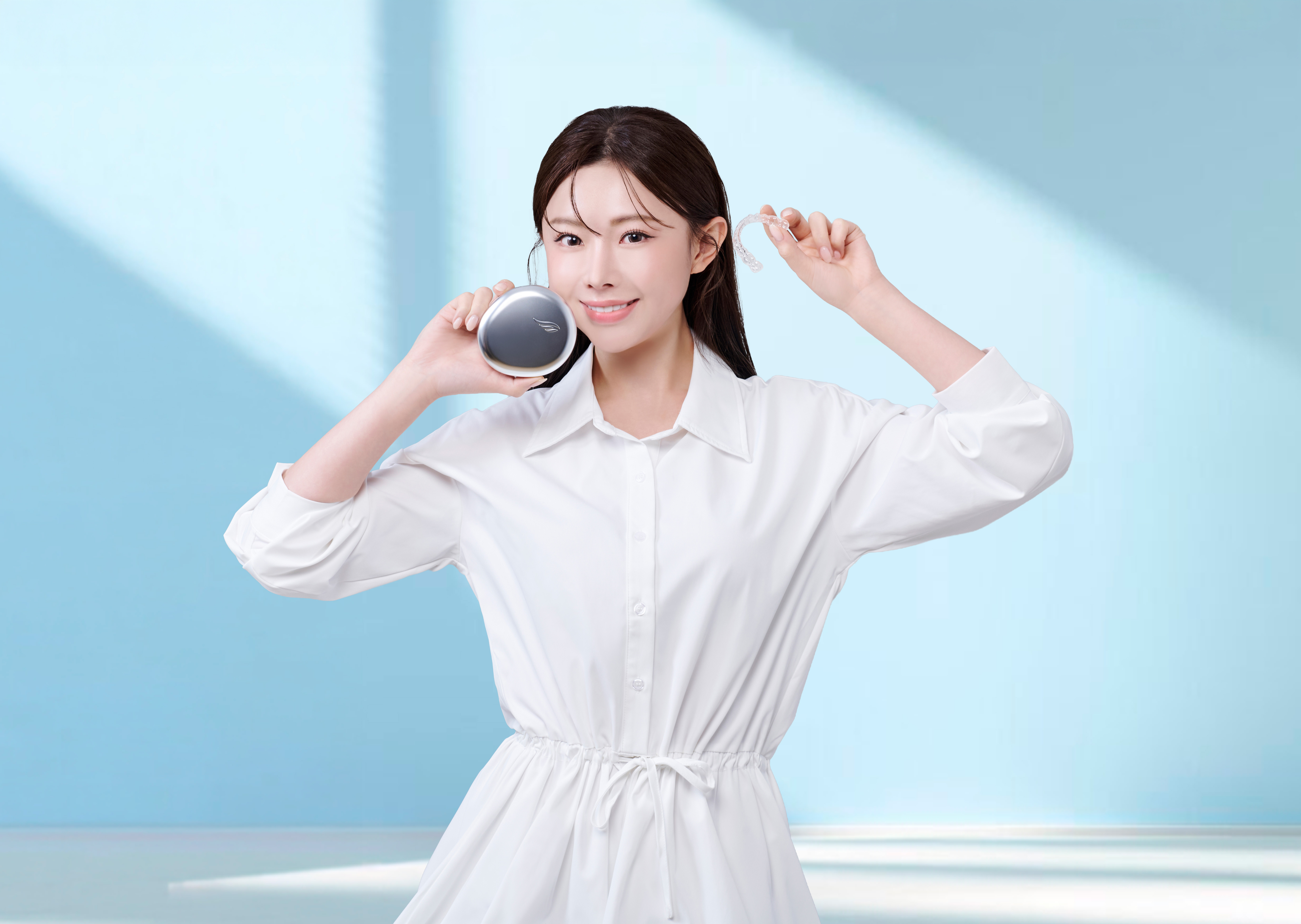 金娜妍以七位數代言酬勞接下國際數位隱形矯正品牌Angel Aligner(時代天使)代言。(Angel Aligner時代天使提供)