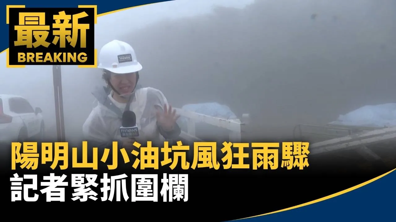 真的咕嚕咕嚕！陽明山小油坑風狂雨驟　記者緊抓圍欄