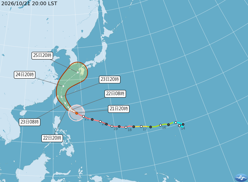 強颱薔琵路徑西修！今晚11時半發布海警　宜蘭、大台北山區慎防大雨