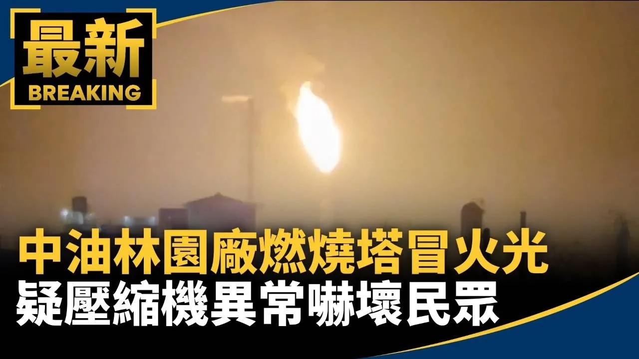 中油林園廠燃燒塔冒火光　疑壓縮機異常嚇壞民眾