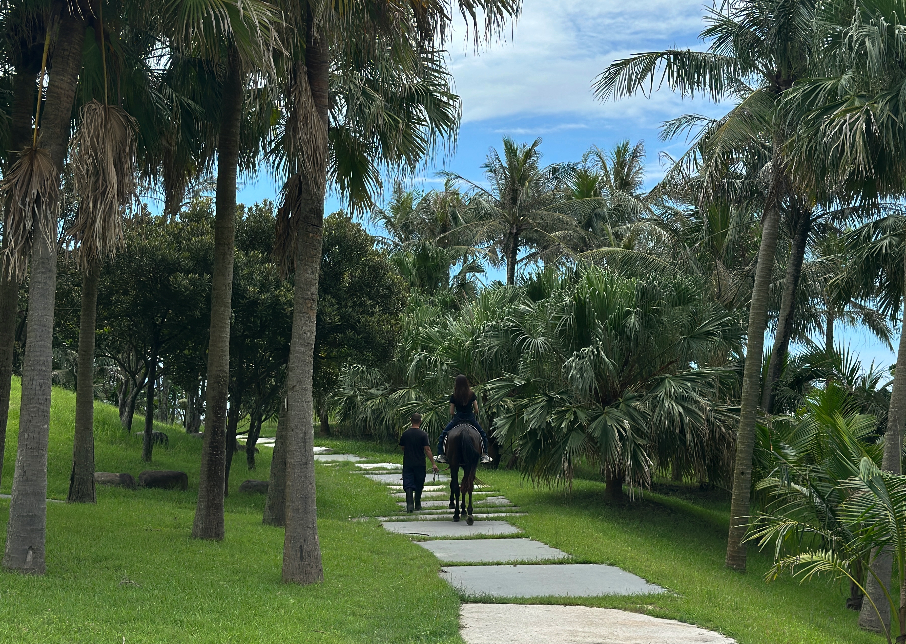 凱渡廣場酒店提供各式海上探險與陸地漫遊體驗,能騎乘在馬背上眺望龜山島海景。