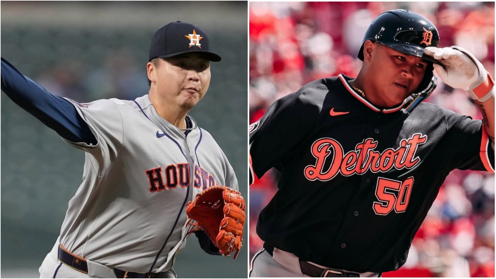 MLB史上首次台灣對決!鄧愷威三振李灝宇,下一次對決則由李灝宇敲安,還把鄧愷威打退場。(翻攝鄧愷威臉書、老虎隊IG)