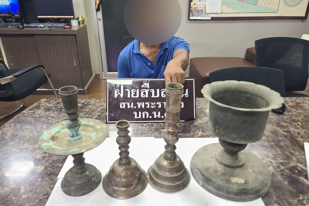 1名男子偷走臥佛寺的燭台,竟辯稱是佛祖露出微笑,因此解讀為允許他的行徑。(翻攝自PPTVHD36)