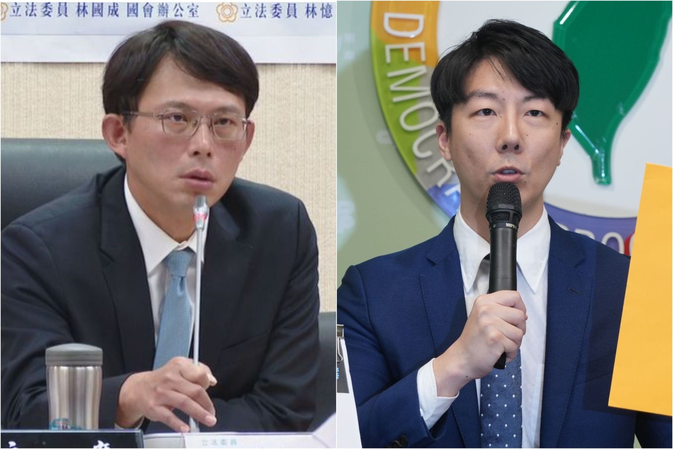 黃國昌(左)質疑總統府安排,吳崢(右)則反擊,白營刻意將「國安簡報」操作為「國是會商」。(資料照、翻攝吳崢臉書)