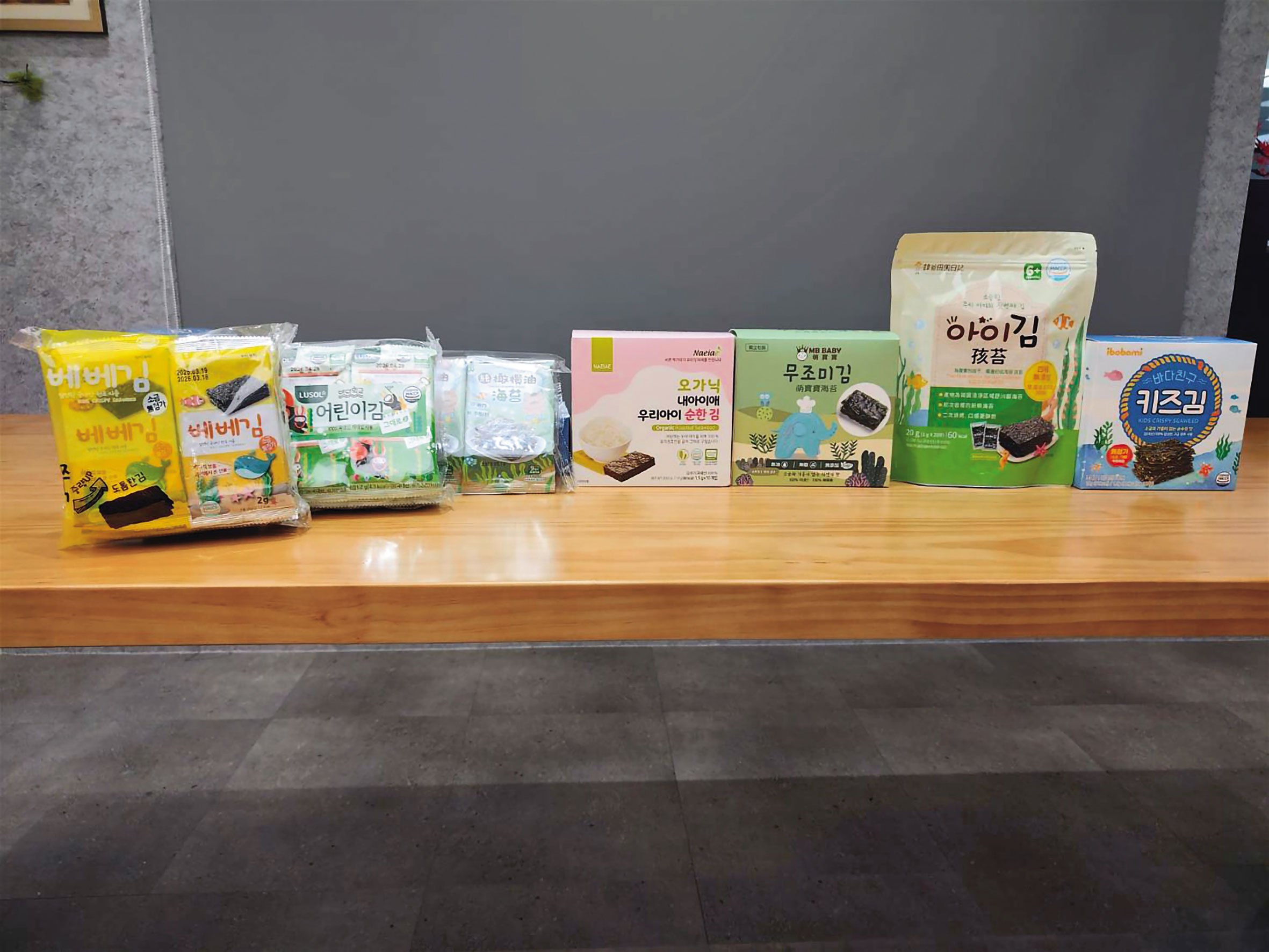 7款重金屬超標的嬰幼兒海苔食品,原物料都來自韓國。