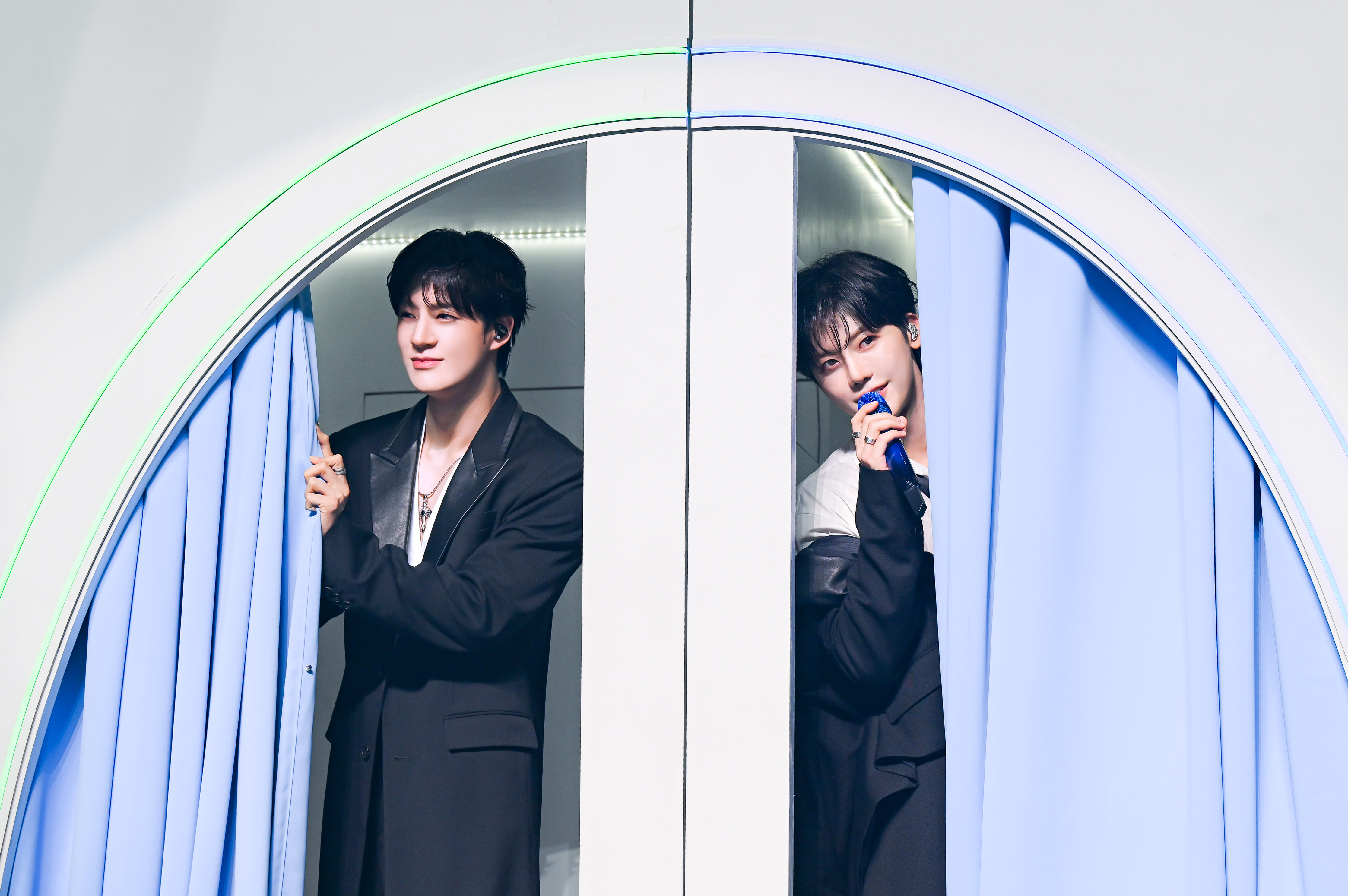 NCT小分隊「NCT JNJM」7月18日於高雄流行音樂中心舉辦粉絲見面會,帝努與渽民帶來精彩舞台演出,並與粉絲分享巡演點滴,留下高雄限定回憶。(光尚娛樂提供)