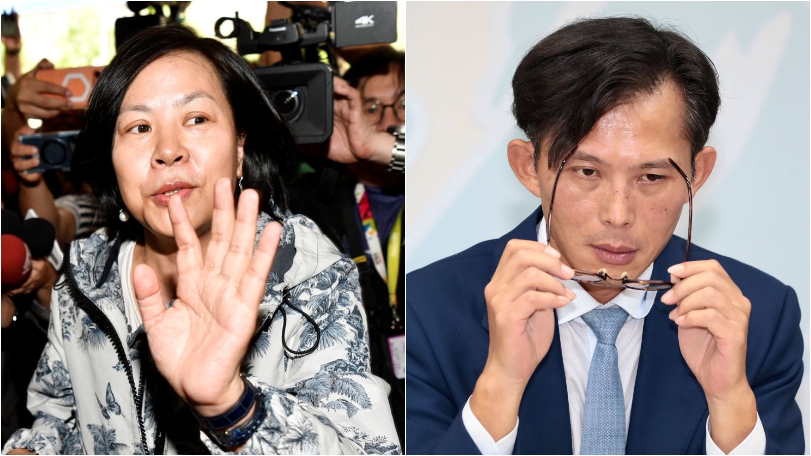 李貞秀(左)回擊黃國昌(右)說法「一派胡言」。(鏡報李智為、林煒凱)