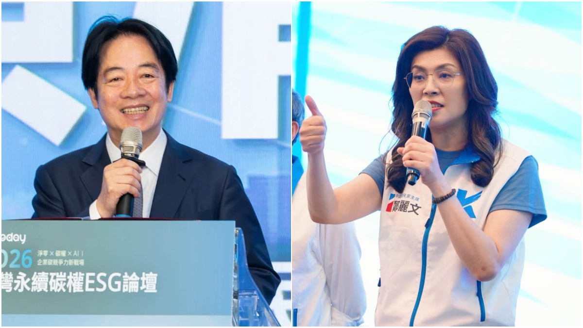 年底選舉將由民進黨主席賴清德(左)、國民黨主席鄭麗文(右)擔起成敗。(翻攝賴清德、鄭麗文臉書)