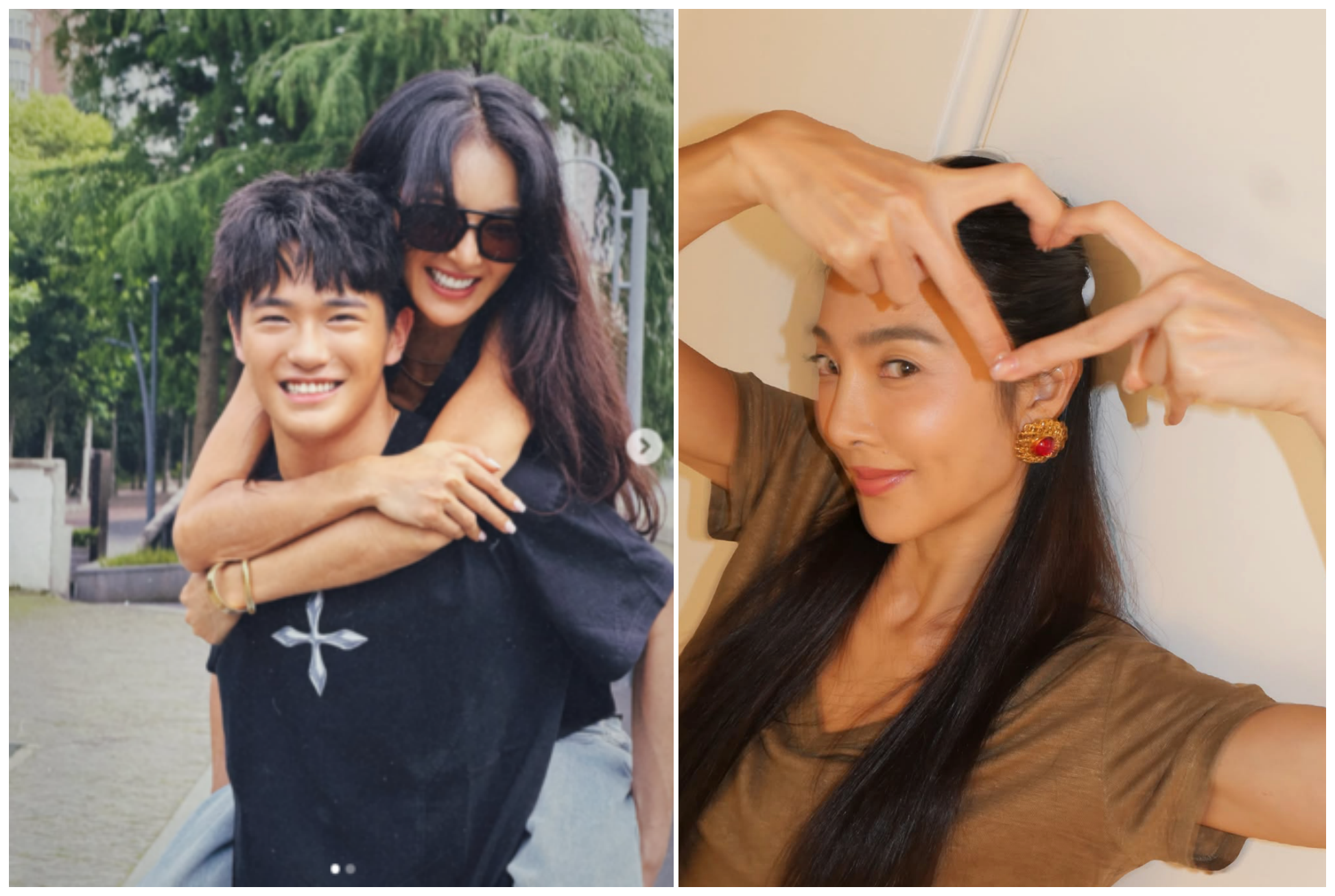 吳速玲說兒子從小就貼心,至今仍會讓她抱,陪她拍照。(IG)