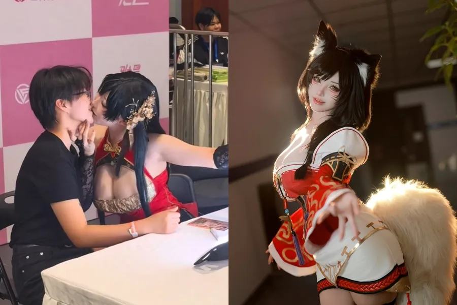 韓國正妹Coser「嘴對嘴索吻粉絲」　影片飆5000萬次觀看！本尊：應對方要求