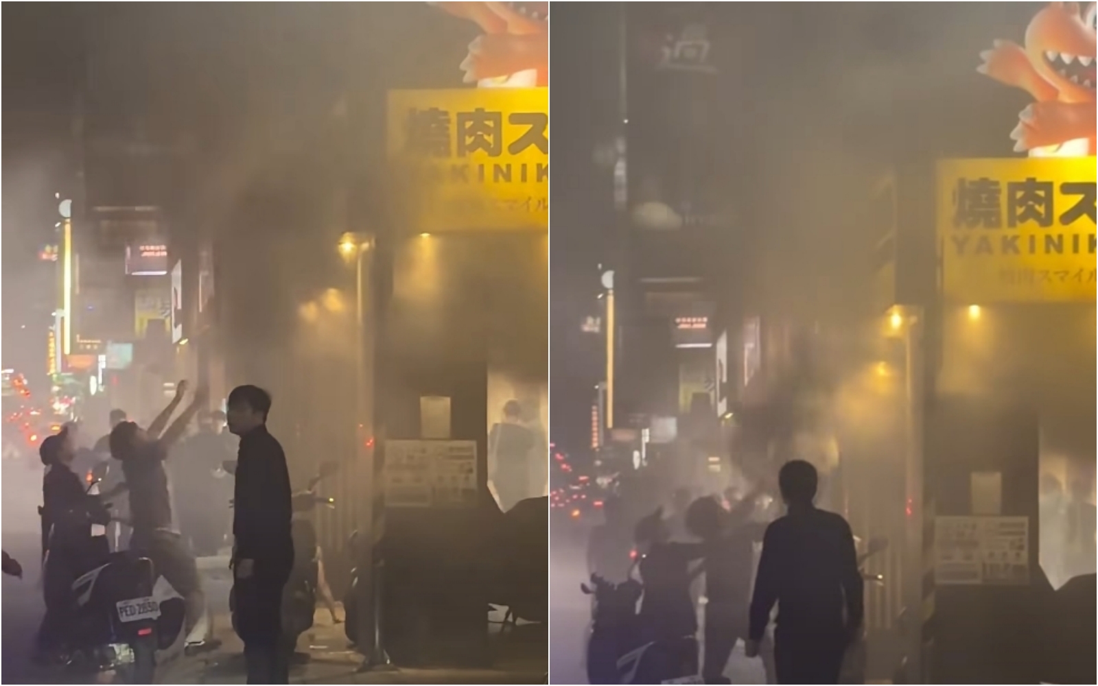 三重燒肉Smile火警,9人為了逃生從2樓跳下。(翻攝畫面,鏡新聞)