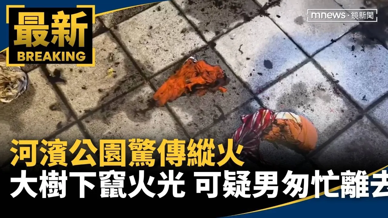 河濱公園驚傳縱火　大樹下突竄火光　可疑男匆忙離去