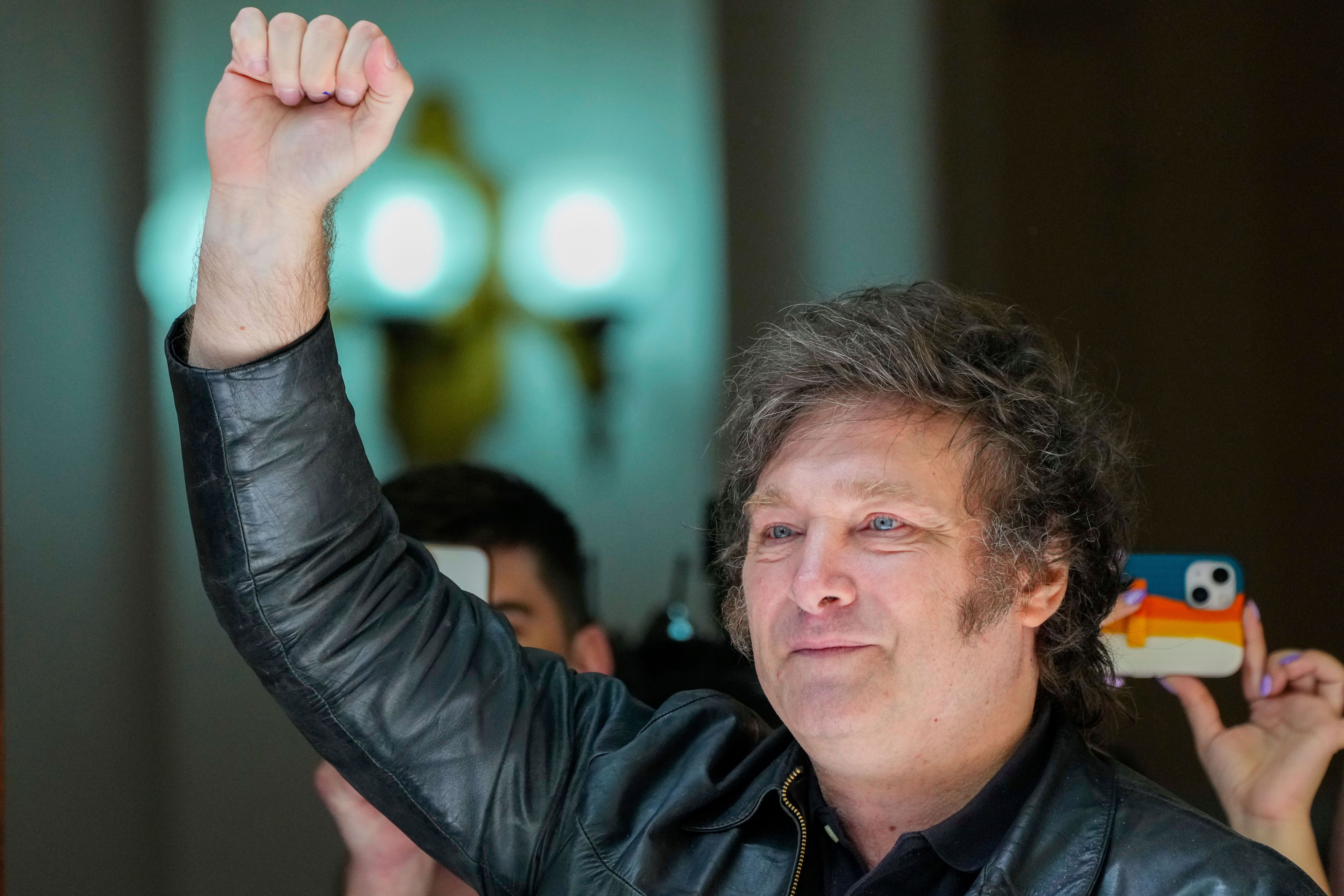 有「阿根廷川普」之稱的極右翼候選人米雷伊,贏得本屆總統大選。(AP)