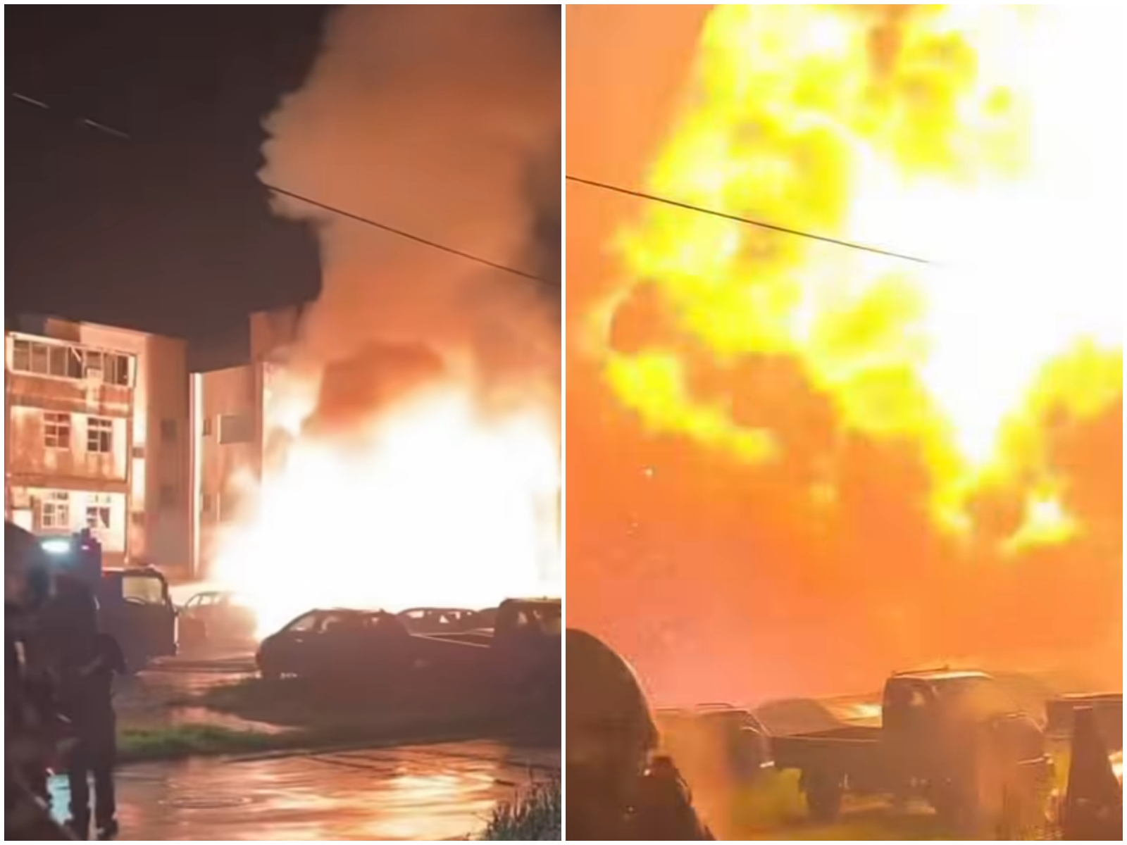 台南安南大爆炸瞬間,巨大聲響如同砲彈轟炸。(翻攝台南市安南區市議員候選人姚正玉臉書)