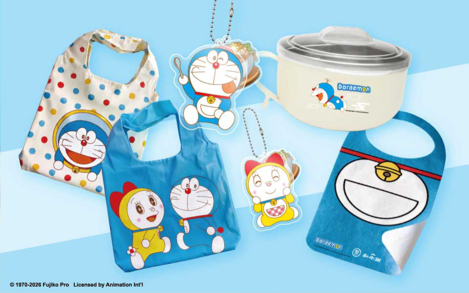 王品召喚哆啦A夢賣萌!「聚」、「和牛涮」推7款限定餐 圍兜兜、吊飾、環保袋一次看