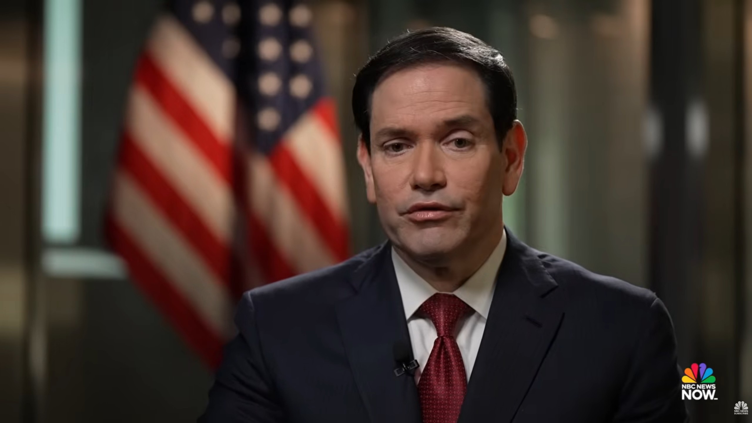 美國國務卿盧比歐(Marco Rubio)接受NBC專訪,談及北京對台灣問題的真正盤算。(翻攝YT@NBC News)