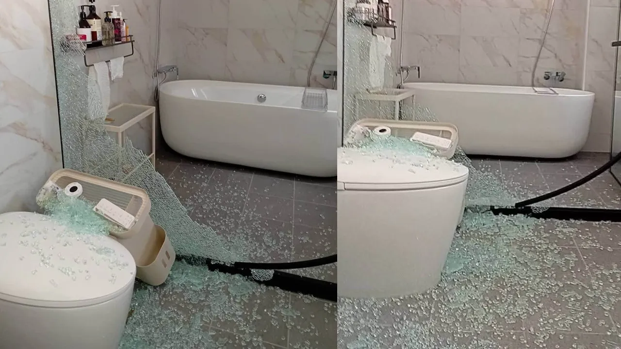 歌手「家中浴室玻璃無預警爆裂」…整片全毀驚呆眾人　超危險畫面曝光