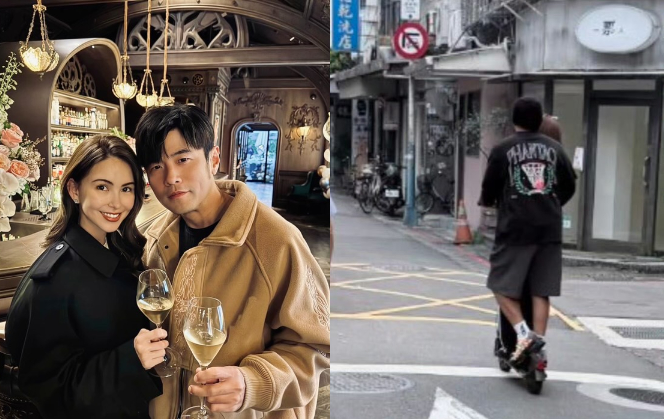 周杰倫和昆凌最近在台北巷弄共騎一台滑板車,畫面甜蜜。(翻攝jaychou IG、微博照片)