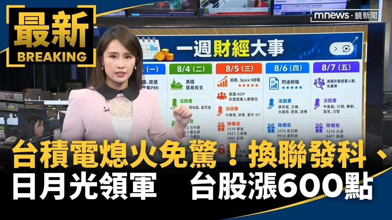 台積電熄火免驚！換聯發科、日月光領軍　台股漲逾600點