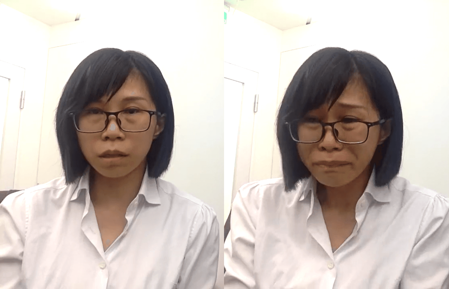 林沄蓁6月首度在直播中露臉,控訴呂秋遠對其作為。(翻攝自作家H臉書直播)