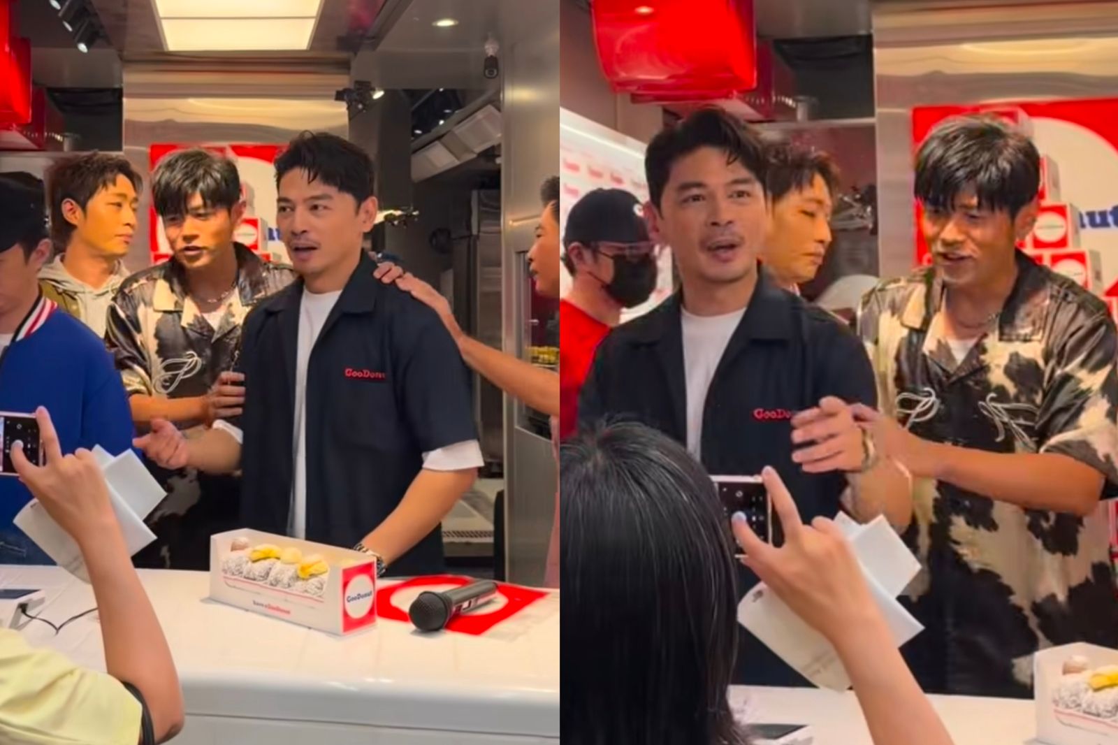 周杰倫現身阿KEN投資的甜甜圈店,引起不少民眾圍觀拍照。(翻攝lin.h.z__ IG)