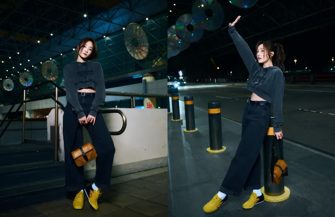 王淨飛米蘭看秀　Onitsuka Tiger黑黃MEXICO 66上腳有型喔