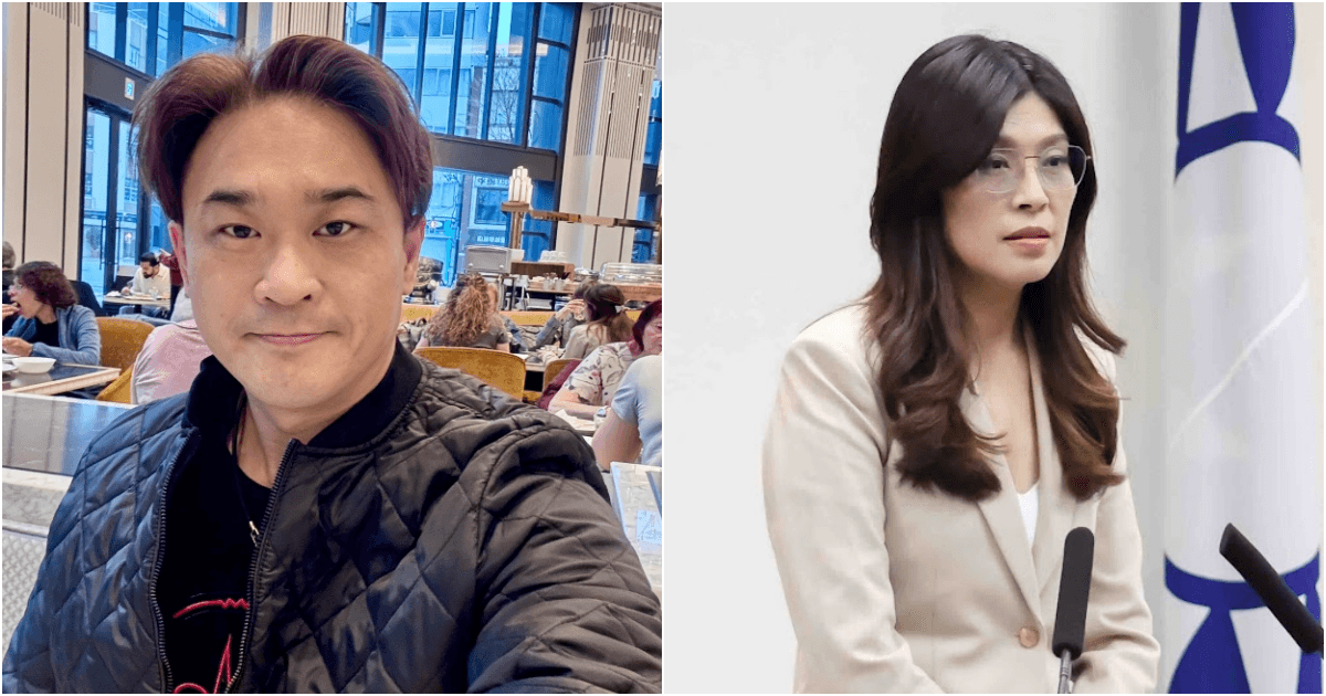 林益諄(左圖)被鄭麗文延攬擔任國民黨文傳會副主委,卻爆出一連串脫序行徑。(翻攝自林益諄IG、國民黨提供)