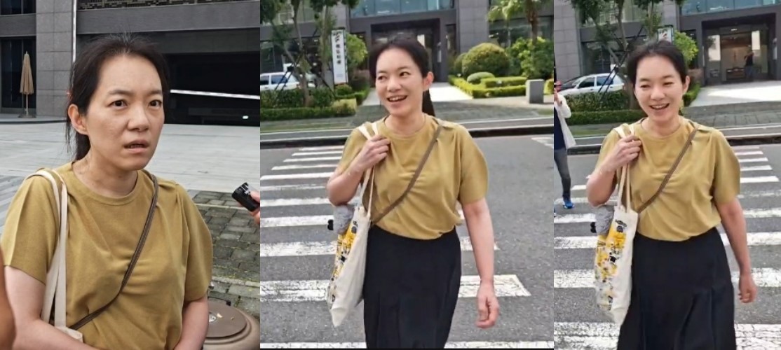 陳幸妤近期因離婚風波受訪時,談及婚姻話題態度冷靜(左圖),未料被記者問到「史努比」時瞬間笑開(中、右圖),罕見展現少女心,意外引發網路熱烈討論。