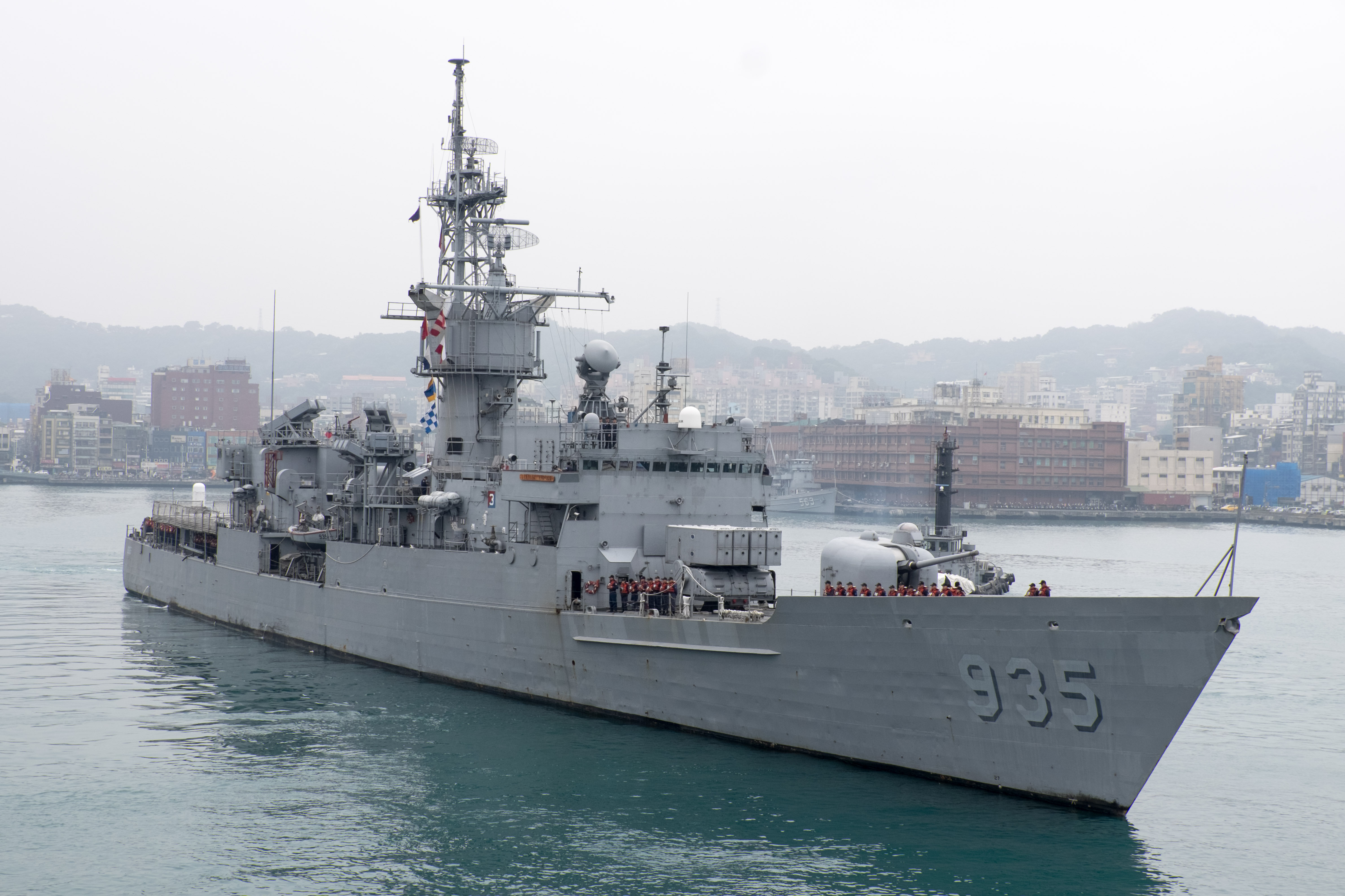 美國提供給台灣8艘「諾克斯級」軍艦之一的935蘭陽艦,曾守護台灣海疆近30年。(翻攝自維基百科)