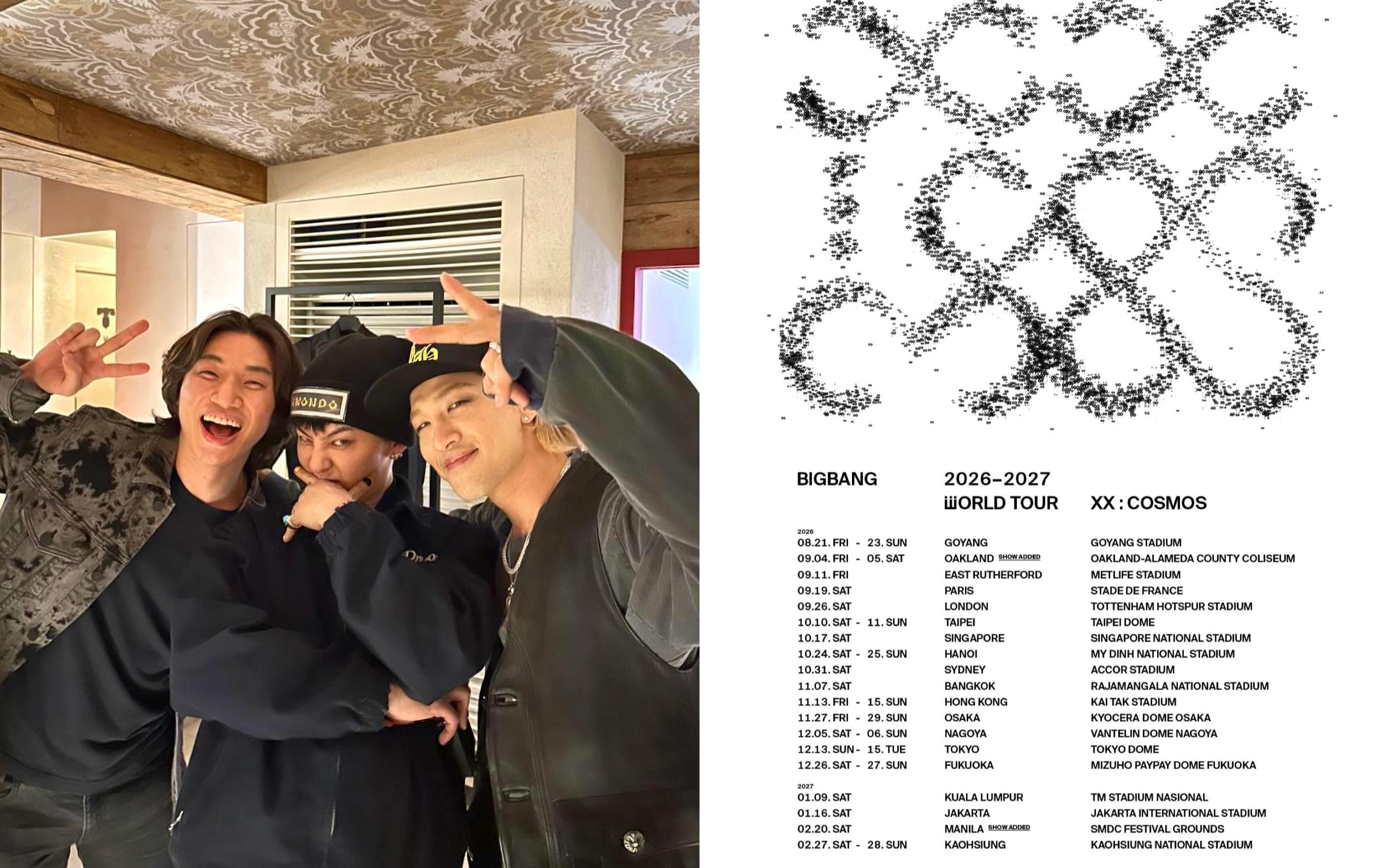 BIGBANG公開《〈XX : COSMOS〉 BIGBANG 2026-2027 iiiORLD TOUR》最新主視覺。(翻攝GD IG)
