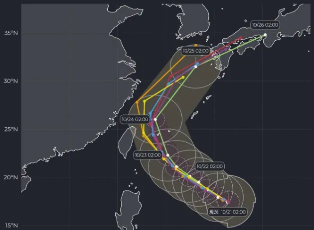 強颱薔琵「各國最新預測路徑出爐」！　氣象粉專分析：2地區雨先到